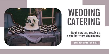 Düğünler için Şık Catering Hizmetleri Twitter Tasarım Şablonu