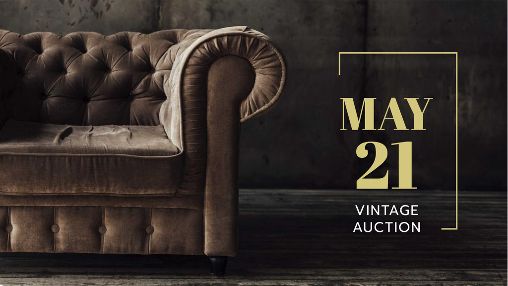 Furniture Store Sale Luxury Armchair in Brown FB event cover – шаблон для дизайну