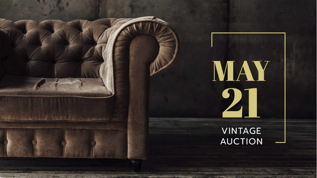 Furniture Store Sale Luxury Armchair in Brown FB event cover tervezősablon