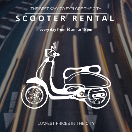 Modèle de visuel Annonce de location de scooter - Instagram