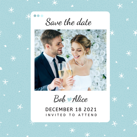 Wedding Planning Services with Happy Newlyweds Instagram Design Template