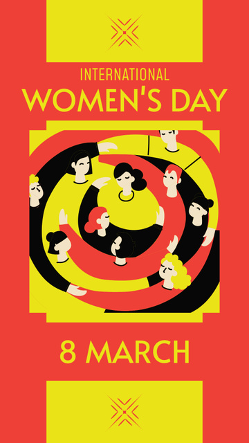Designvorlage Creative Illustration on International Women's Day für Instagram Story