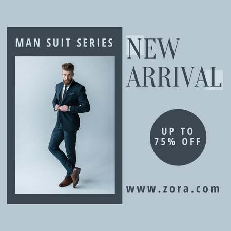 Ontwerpsjabloon van Instagram van Man Suit Series Sale Announcement