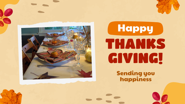 Platilla de diseño Wishing Happy Thanksgiving Day With Festive Dinner Full HD video