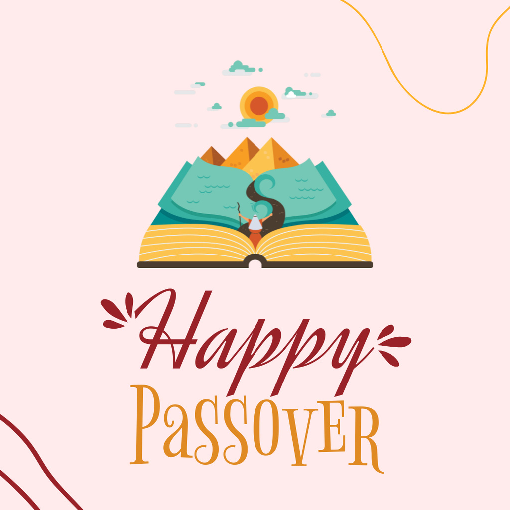 Ontwerpsjabloon van Instagram van Congratulations on Passover with Image of Candlestick