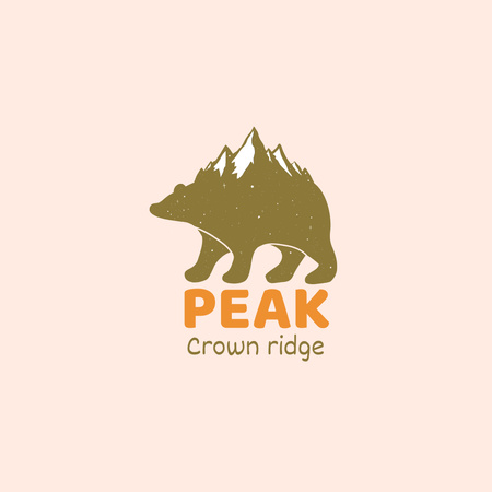 Szablon projektu Travel Tour Offer with Bear and Mountains Logo