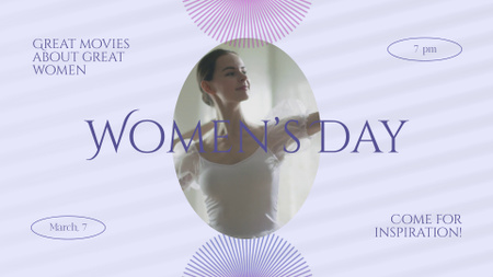 Plantilla de diseño de Películas famosas sobre grandes mujeres en el Día de la Mujer Full HD video 