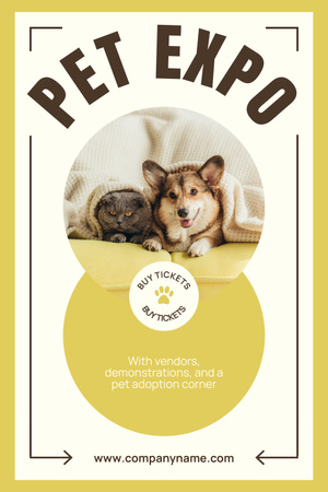 Cats and Dogs Expo Announcement Pinterest Design Template