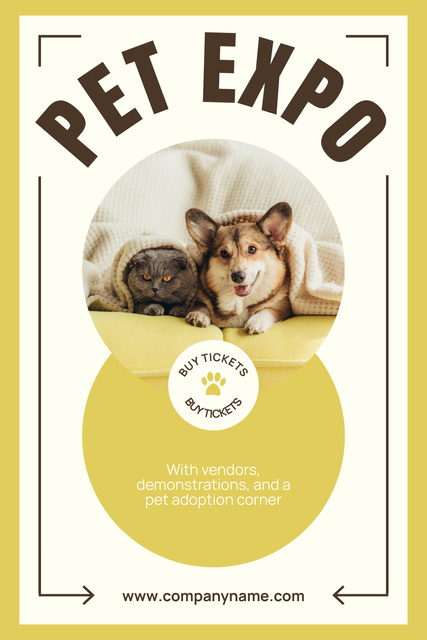 Cats and Dogs Expo Announcement Pinterestデザインテンプレート