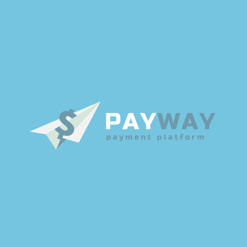 Payment Platform with Ad  Dollar on Paper Plane Logo 1080x1080px Design Template