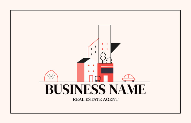 Real Estate Agency Services Business Card 85x55mm Šablona návrhu