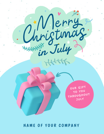 Announcement of Celebration of Christmas in July Flyer 8.5x11in Šablona návrhu