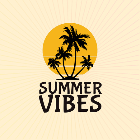 Summer Vibes on Yellow Animated Logo Design Template