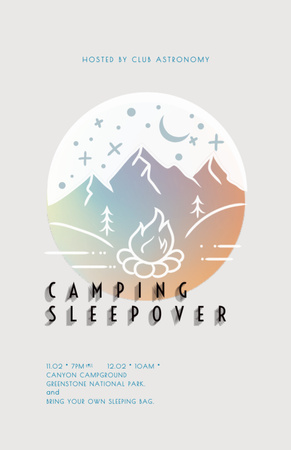Welcome to Camping Sleepover Invitation 5.5x8.5in Design Template