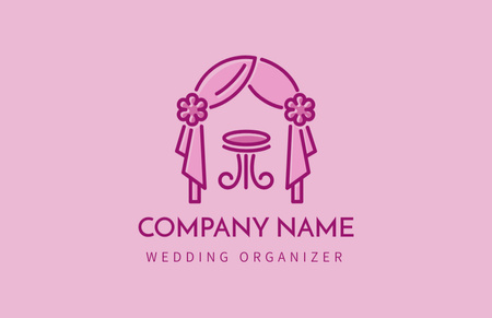 Promo πρακτορείου γάμου σε ροζ χρώμα Business Card 85x55mm Πρότυπο σχεδίασης