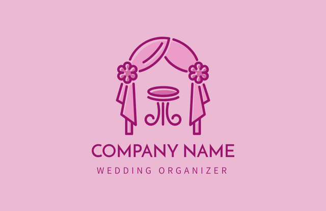 Wedding Agency Promo in Pink Business Card 85x55mm – шаблон для дизайна
