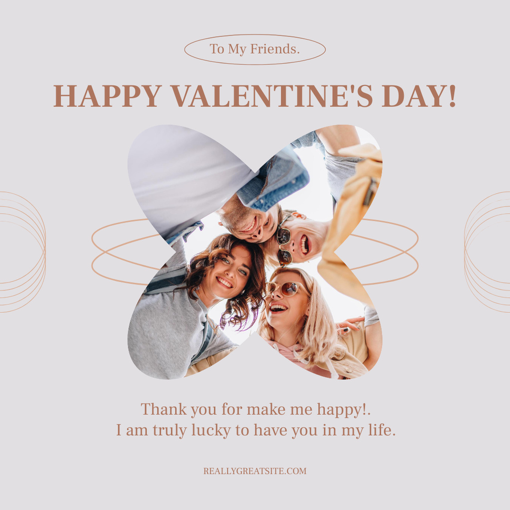 Designvorlage Friendly Greetings on Valentine's Day für Instagram