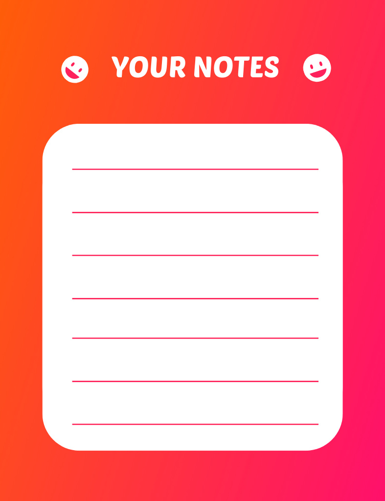 Plain Daily Planner with Emoticons on Red Notepad 107x139mm – шаблон для дизайна