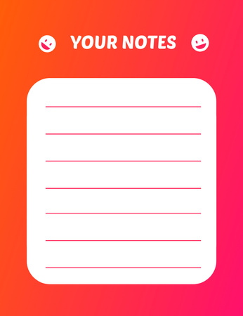 Daily Planner with Emoticons on Red Notepad 107x139mm Design Template