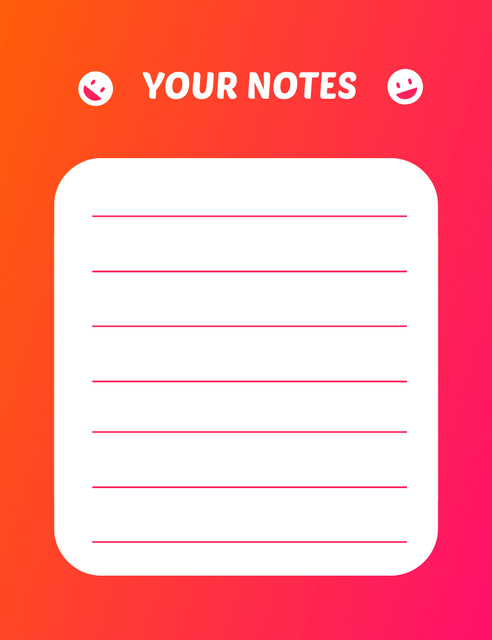Plain Daily Planner with Emoticons on Red Notepad 107x139mm – шаблон для дизайну