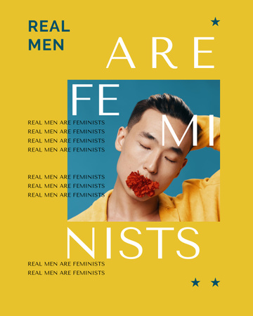 Phrase about Men are Feminists Poster 16x20in Design Template