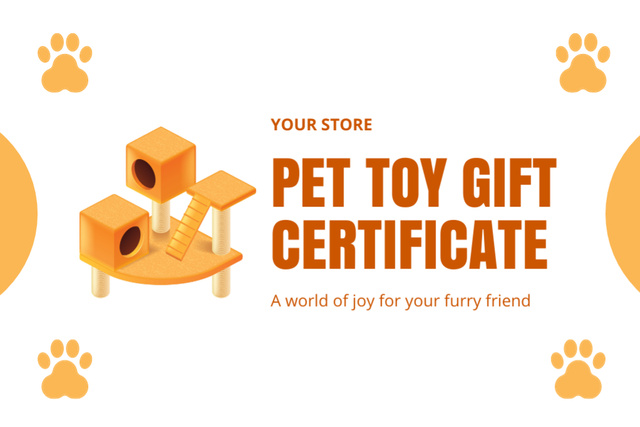 Pet Toys Sale Voucher Gift Certificate Design Template