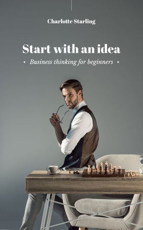 Template di design Suggerimenti per idee per nuovi uomini d'affari Book Cover