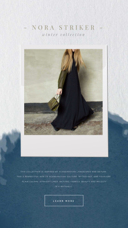 Plantilla de diseño de Clothes Ad with Woman in Stylish Outfit Instagram Video Story 