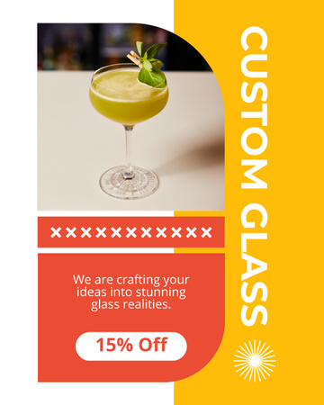 Custom Cocktail Glasses Sale Instagram Post Vertical Design Template