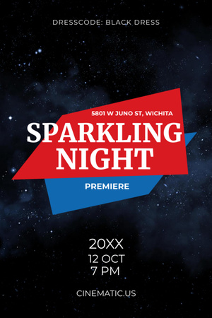 Gökyüzündeki Yıldızlarla Gece Partisi Davetiyesi Flyer 4x6in Tasarım Şablonu