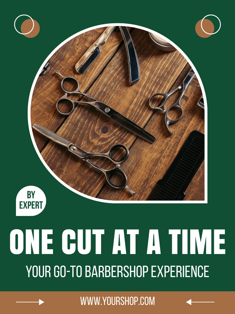 Offer of Expert Barbershop Services Poster US Design Template