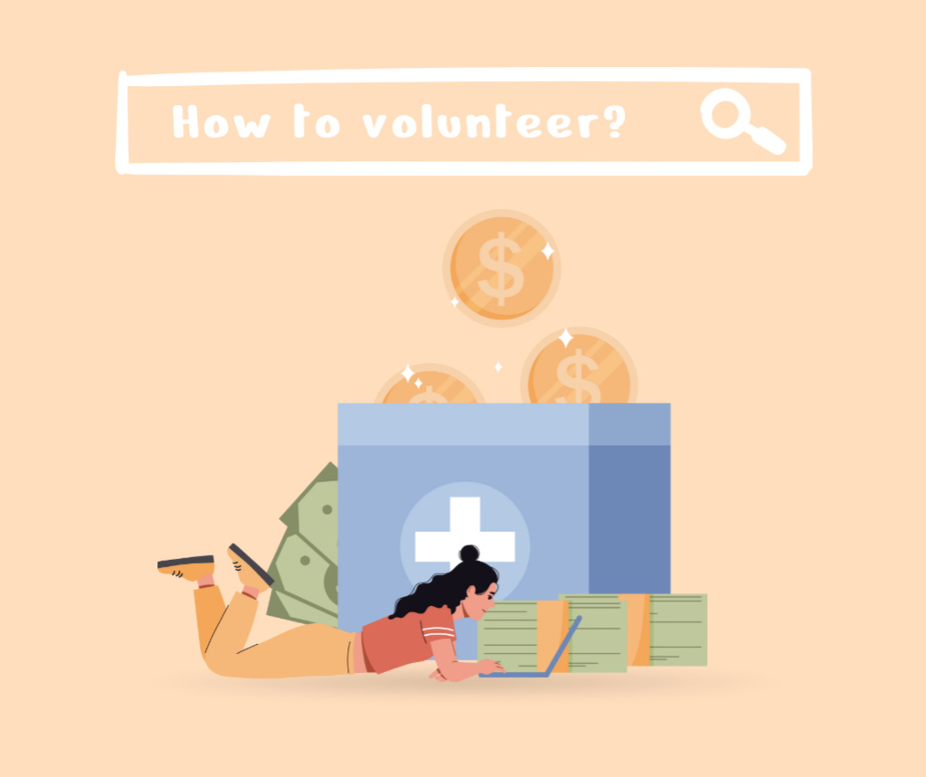 Designvorlage Tips how to Volunteer für Facebook