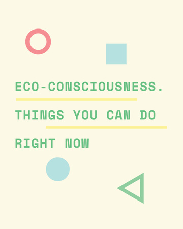 Eco-Consciousness Concept with Simple Icons Poster 16x20in Design Template