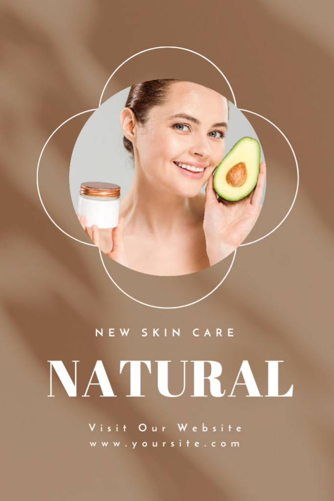 Natural Skincare Cream Offer With Avocado Extract Flyer 4x6in – шаблон для дизайну
