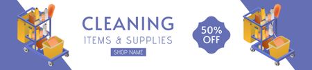 Cleaning Items and Supplies Sale Violet Ebay Store Billboard Design Template