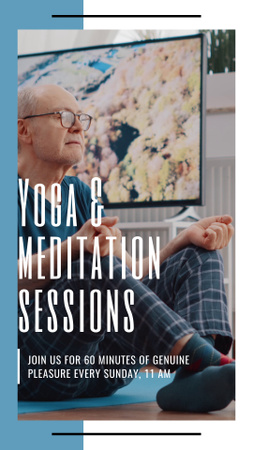 Designvorlage Age-friendly Yoga Meditation Session für TikTok Video