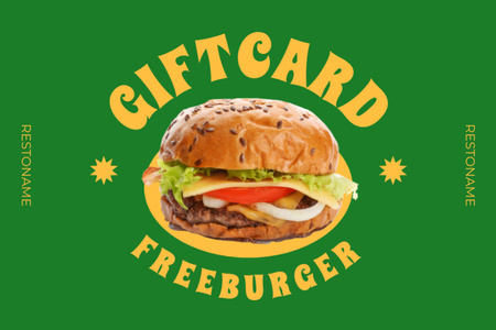 Plantilla de diseño de Cupón para hamburguesa gratis Gift Certificate 