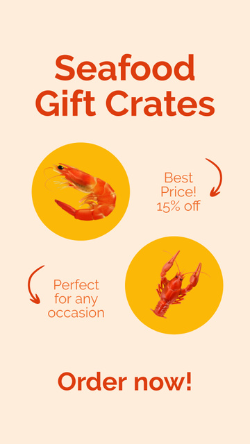 Designvorlage Best Price with Discount on Seafood für Instagram Video Story