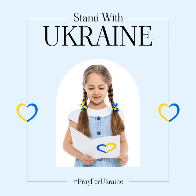Modèle de visuel Kid stands with Ukraine - Instagram