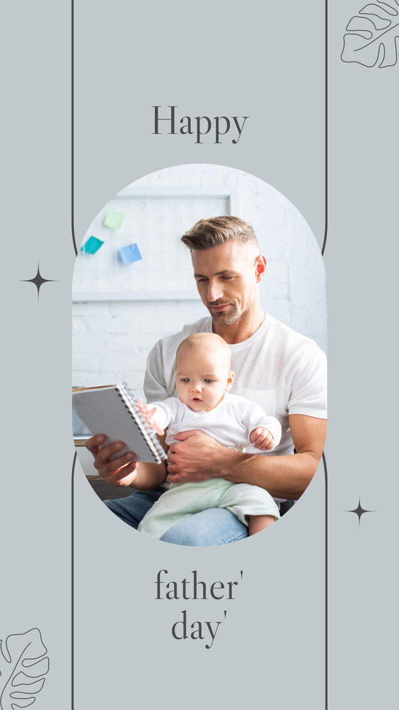 Father Holding Infant Baby on Father's Day Instagram Story Tasarım Şablonu