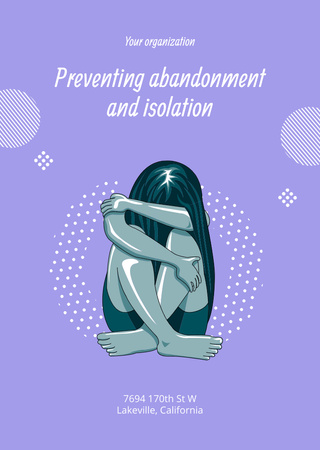 Announcement of Preventing Abandonment and Isolation Postcard A6 Vertical Design Template
