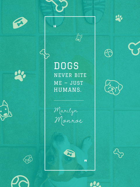 Dogs Quote with cute Puppy Poster US Design Template