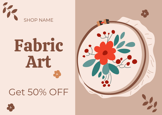 Ontwerpsjabloon van Card van Fabric Art Items With Discount