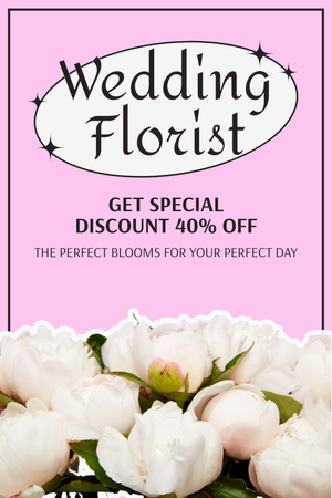 Special Discount on Wedding Florist Services Pinterest Design Template