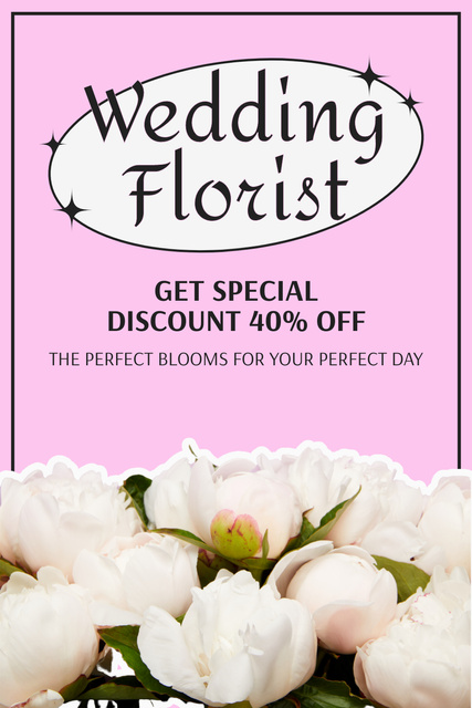 Special Discount on Wedding Florist Services Pinterest tervezősablon