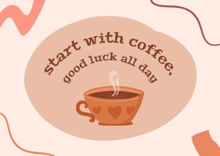 Plantilla de diseño de Cafe Ad with Coffee Cup Card 