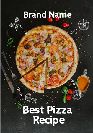 Delicious Italian Pizza menu Poster 28x40in tervezősablon