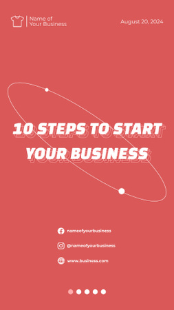 Platilla de diseño Initial Steps to Start Your Business In Red Mobile Presentation