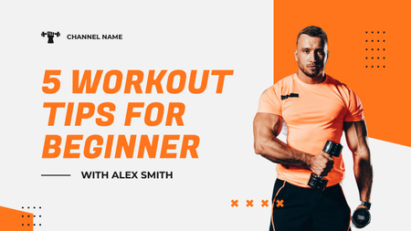 Set Of Best Gym Tips for Beginners Youtube Thumbnail Design Template