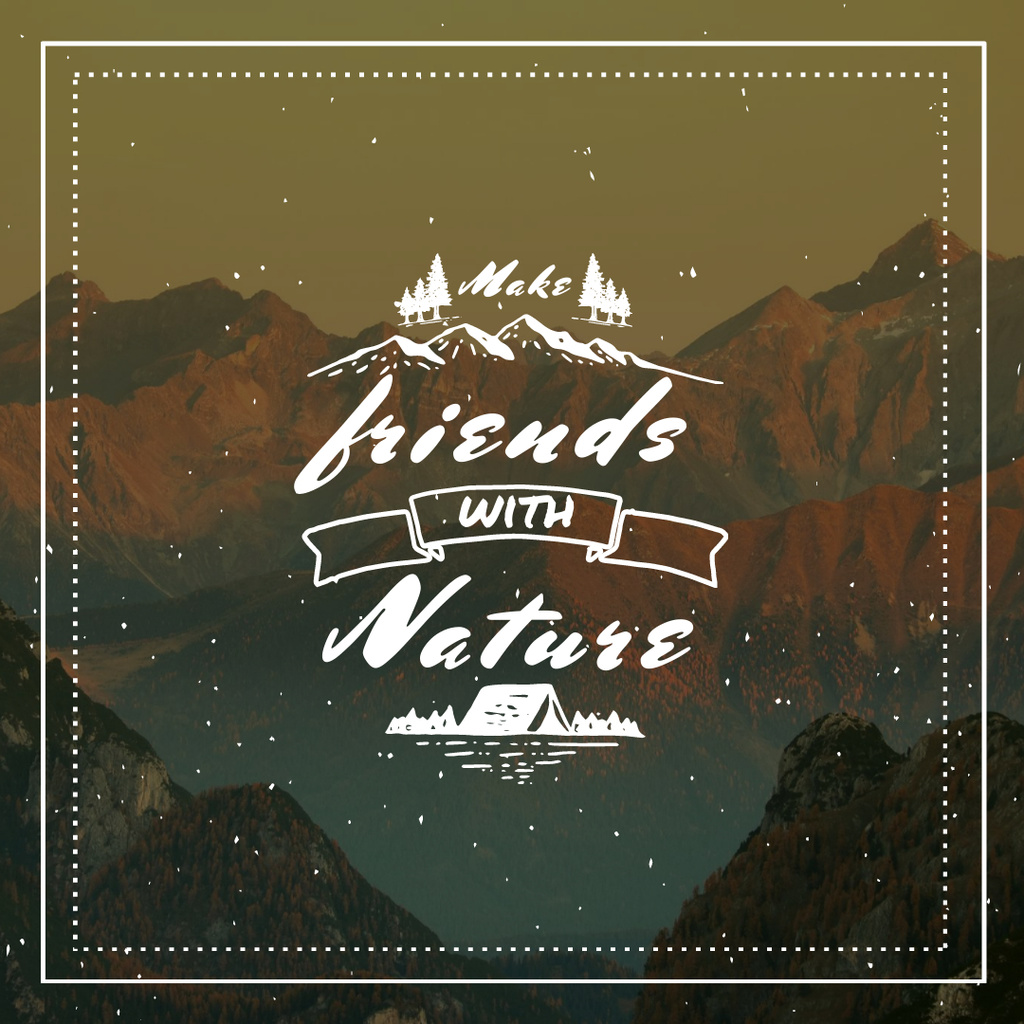Nature Quote Scenic Mountain View Instagram AD Design Template